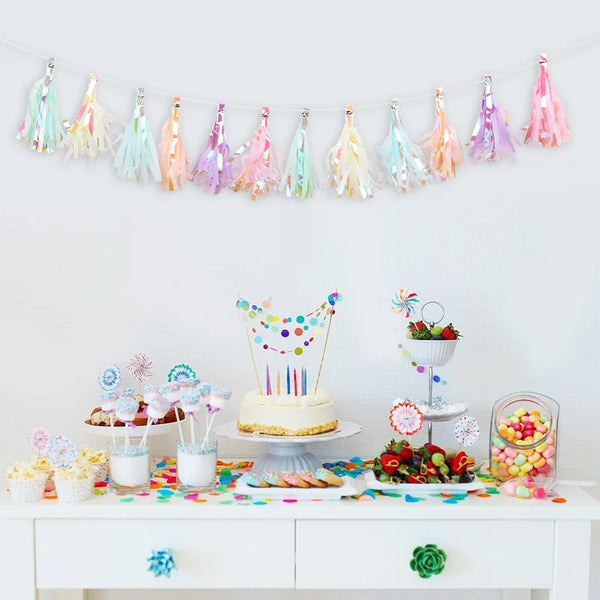 Rainbow Tassel Party Garland